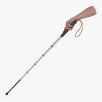 Handheld Telescopic Walking Blind Cane Tool in Hand