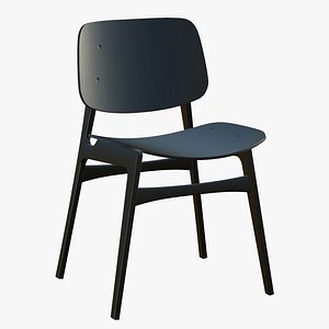 Wood Chair Black 3D