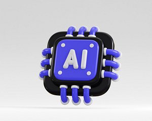 Cartoon Artificial Intelligence AI Chip