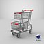 3D metal shopping cart 02