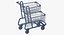3D metal shopping cart 02