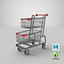 3D metal shopping cart 02