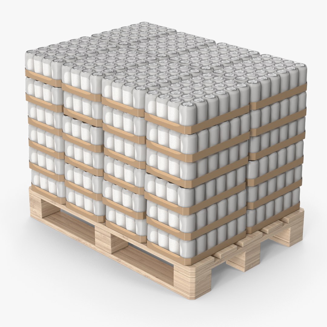 Soda Can Packs On Wooden Pallet 3D 모델 - TurboSquid 2053654