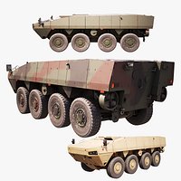 KTO Rosomak Patria AMV Base Hull Camouflage PBR LODs