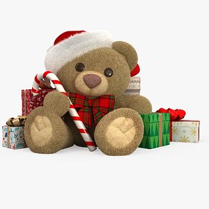 3d model christmas teddy bear