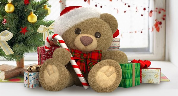 3d model christmas teddy bear