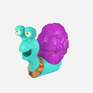 Cartoonish low-poly snail