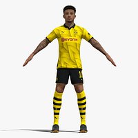 T-Pose Rigged Jadon Sancho Borussia Dortmund