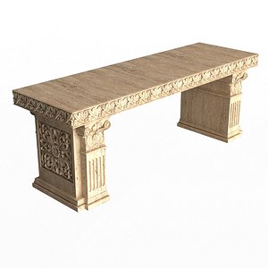 Stone Bench 02 3D model