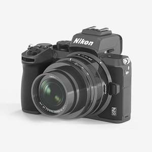 Nikon Z50  Z DX 16-50VR 50-250VR  Lexar SD 64GB Fotocamera Mirrorles 3D model
