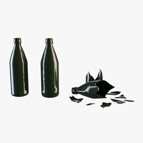 Broken and Whole Bottles 3D model