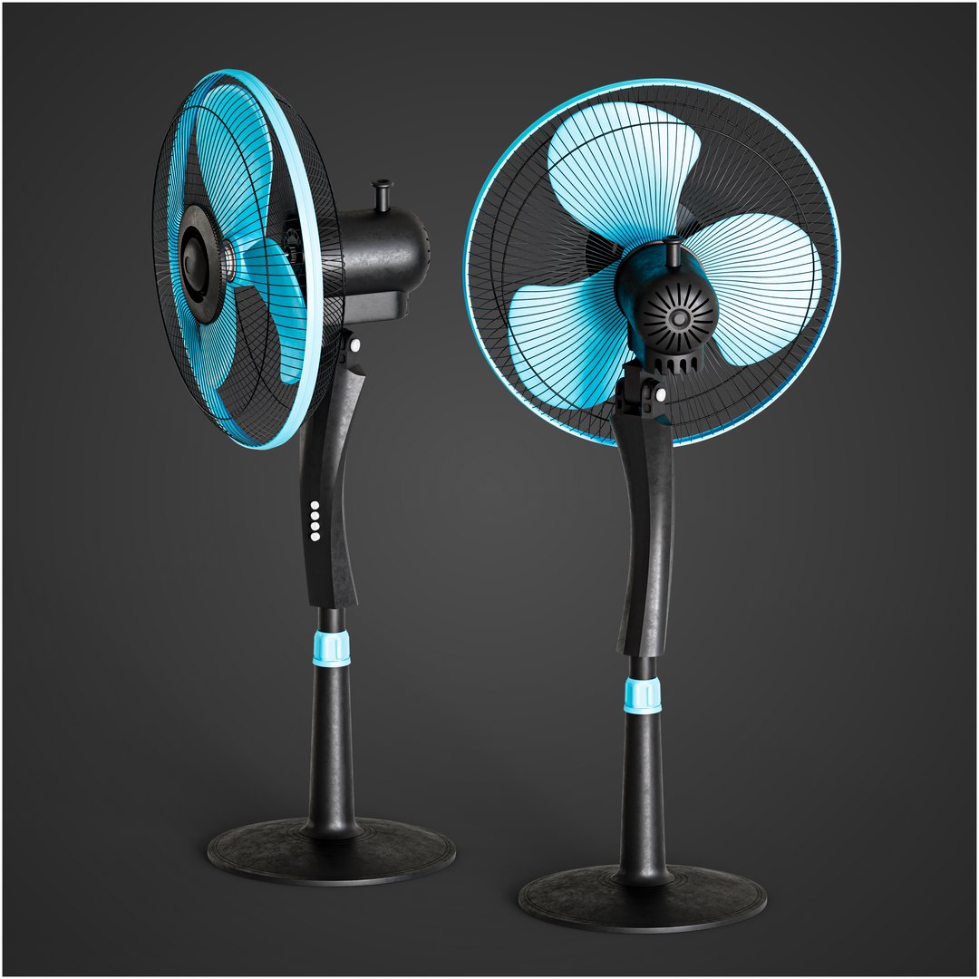 3D Blue and Black Oscillating Electric Standing Fan model https://p.turbosquid.com/ts-thumb/Mp/cJgsGx/JL/2/png/1792163857/1920x1080/fit_q87/7832c85d8a575b99acf61cedf1ee3611cced3220/2.jpg