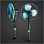 Blue and Black Oscillating Electric Standing Fan