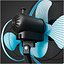 Blue and Black Oscillating Electric Standing Fan