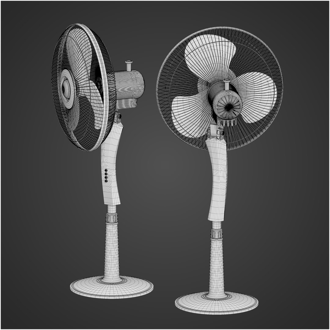 3D Blue and Black Oscillating Electric Standing Fan model https://p.turbosquid.com/ts-thumb/Mp/cJgsGx/Wf/wireframe_2/png/1792163887/1920x1080/fit_q87/401603d23f9b473b0c56b64456a98d50a2bc5272/wireframe_2.jpg