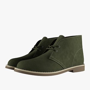 suede chukka boots green 3D