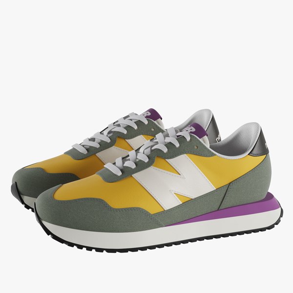 New Balance 237 Vintage Yellow 3D model