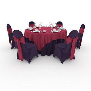 Banquet Table and Chair 73 3D model