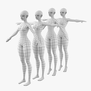 Stylized Female 02 Base Mesh