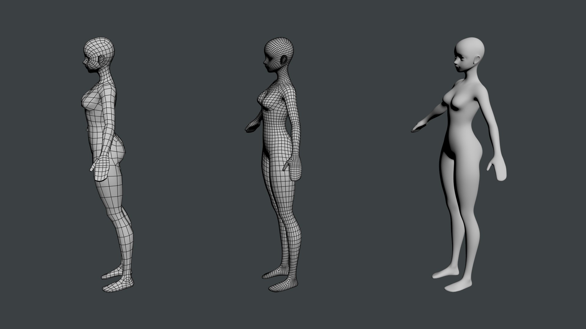 Stylized Female 02 Base Mesh 3D - TurboSquid 2191361