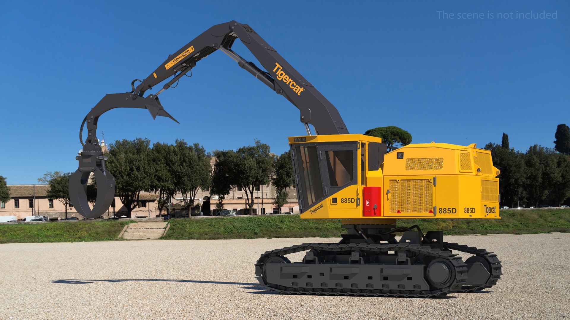Tigercat 855D Tracked Knuckleboom Loader Rigged 3D model preview