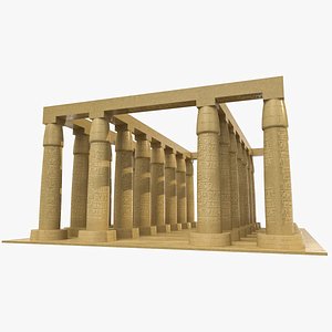 Egyptian Temple Low Poly 3D Model