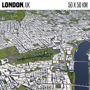 London 50x50km 3D City Map