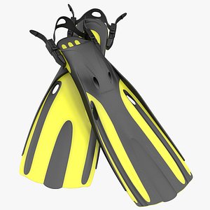 3d oceanic generic fins yellow model