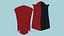 Mittelalterlicher Umhang A06 Rot Schwarz - Fantasy Character Design
