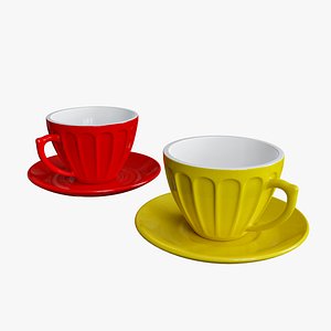 3D Cup and Saucer Set