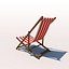 3d model deck chair - red