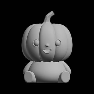 3D model Cute Pumpkin Character 3D Print Model Halloween Decor