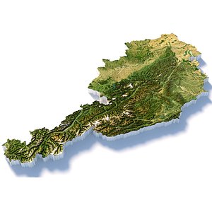 3D Austria Terrain Map model