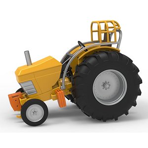 Fun Short Vintage Pulling tractor Scale 1 to 25 3D model
