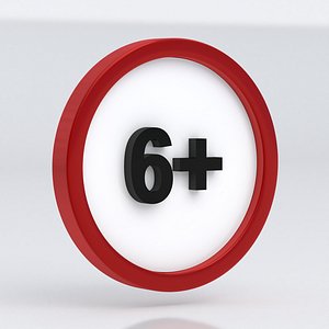 Age Restriction Symbol Red White 6