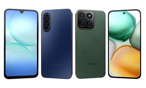 3D model Samsung Galaxy A17 Blue And Honor X7c Forest Green