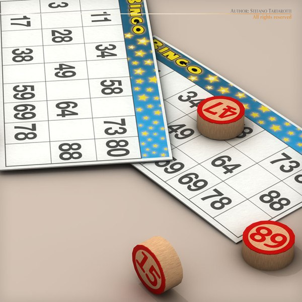 bingo card numbers 3d model