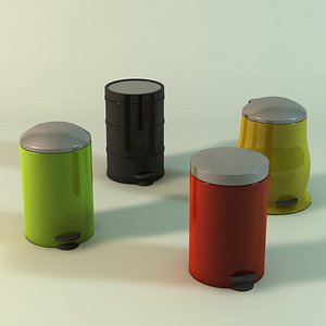 3d trash cans