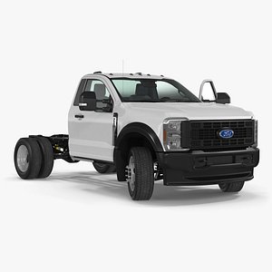 3D Ford Super Duty F-550 Lariat 2023 Bare Chassis White Rigged model