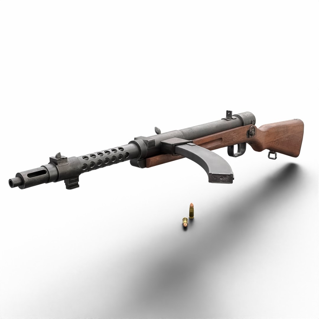 High Quality Vintage Semi-automatic Rifle 3D Model With Wooden Stock ...