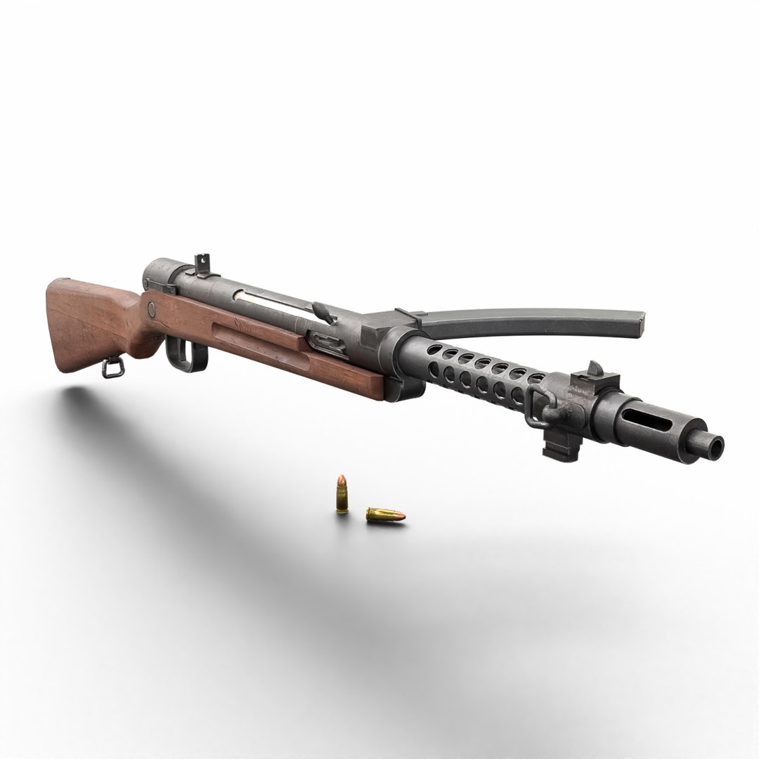High Quality Vintage Semi-automatic Rifle 3D Model With Wooden Stock ...