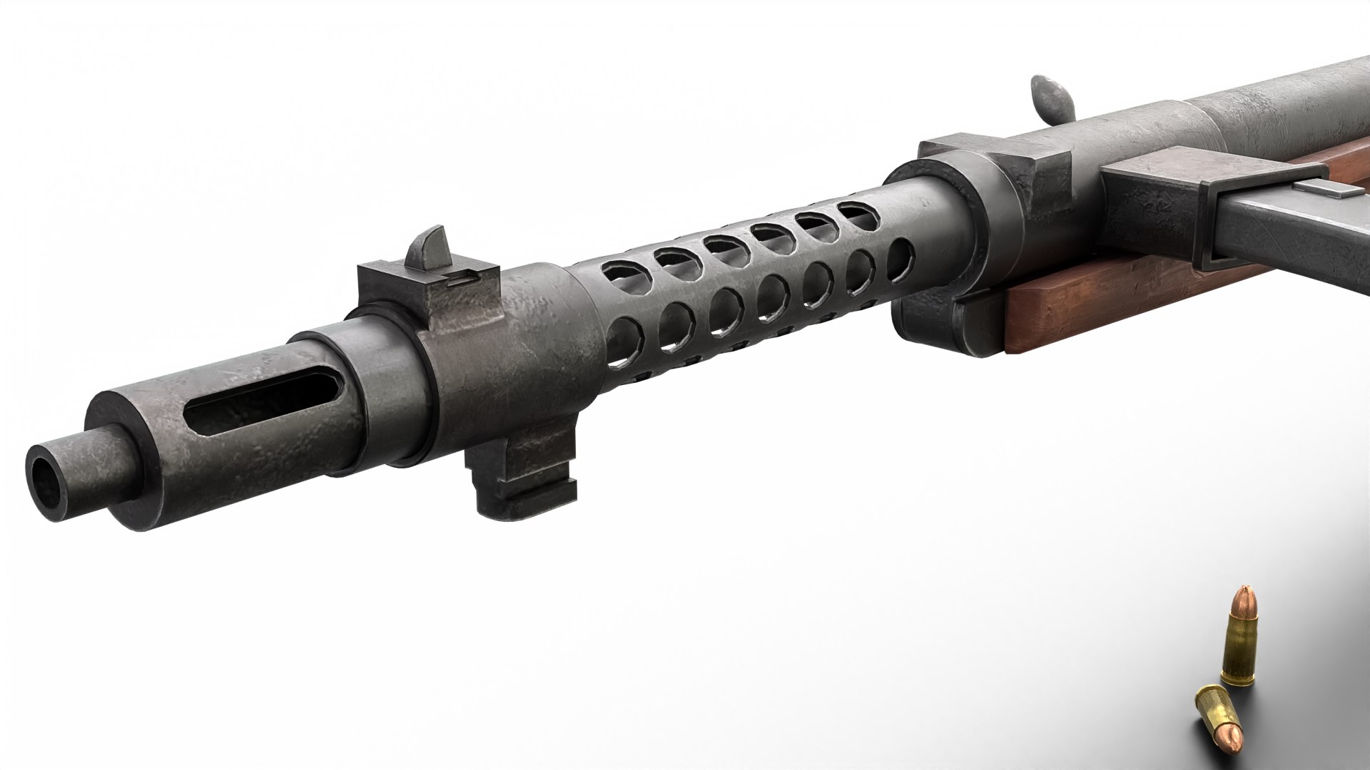 High Quality Vintage Semi-automatic Rifle 3D Model With Wooden Stock ...