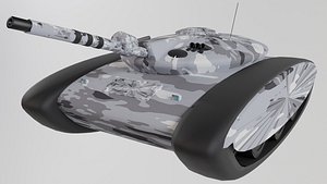 Gray toy tank 3D model