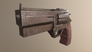stylized revolver 3D model