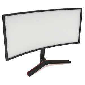 3D black curved lcd tv