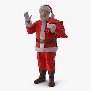 3D santa claus holding gift model