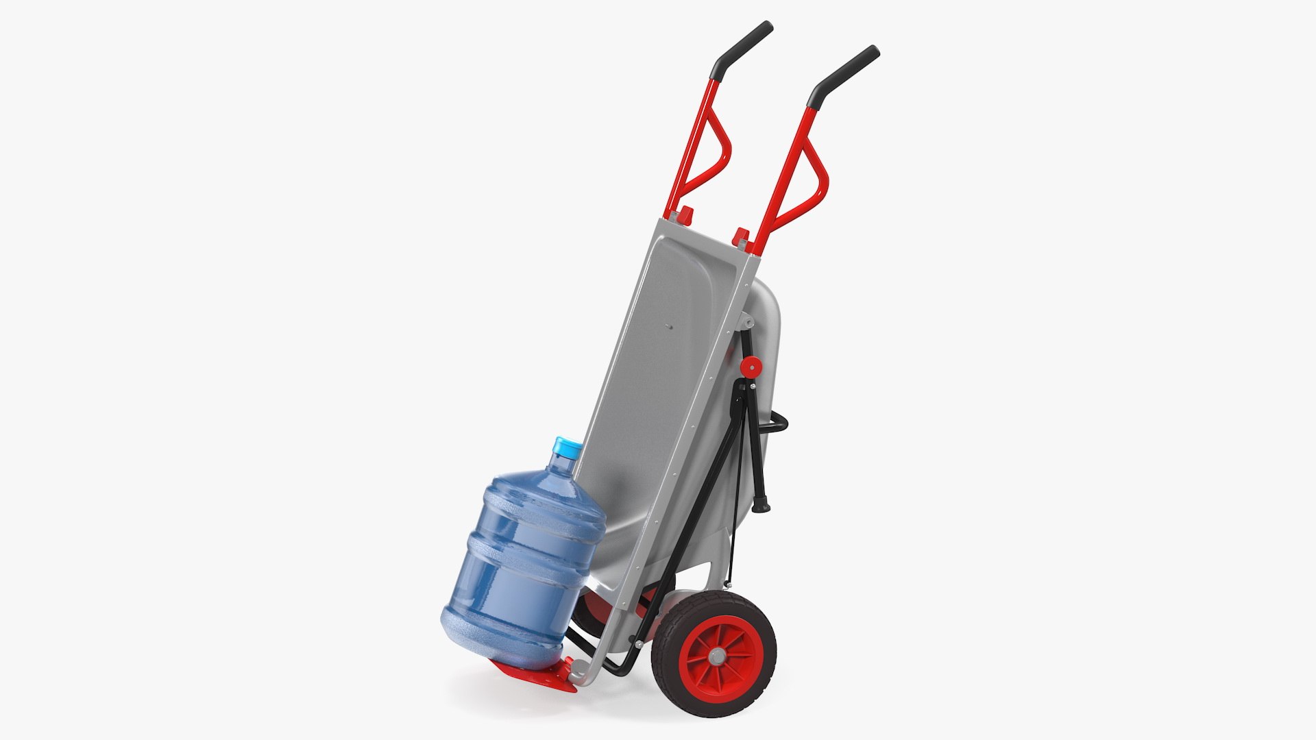 Garden Cart with 5 Gallon Water Bottle 3D model preview