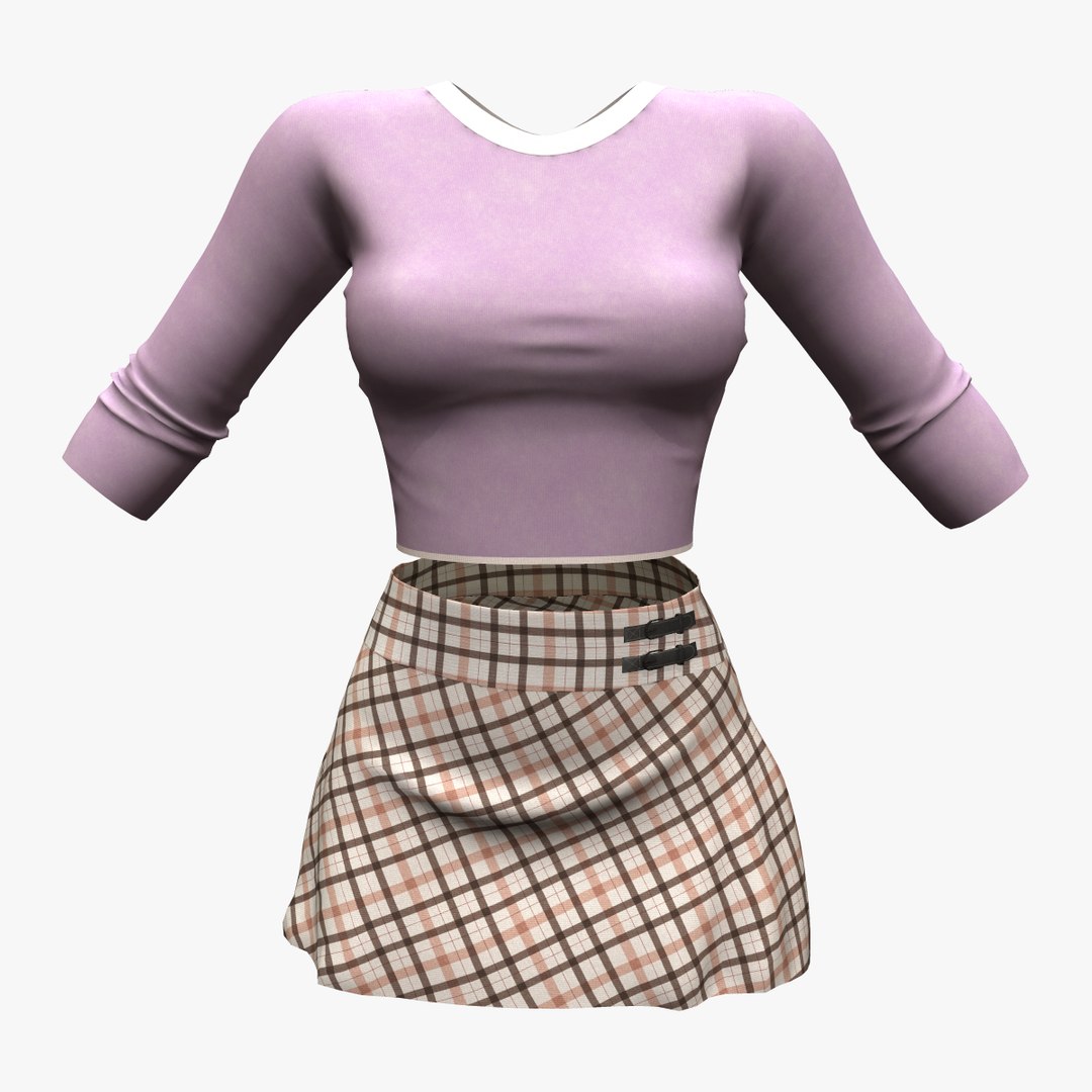 3D Tennis Outfit Top And Skirt - TurboSquid 1875751