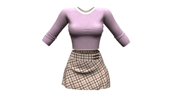 Plaid skirt outfit outlet 3d