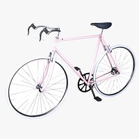Low poly bicycle pink color  3D Model StemCell certified UV 4K PBR Textures